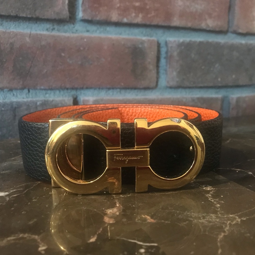 Salvatore Ferragamo Reversible Black/Gold Belt